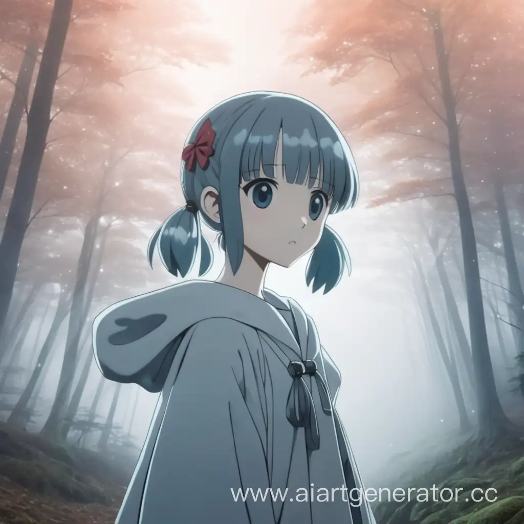misty forest anime girl