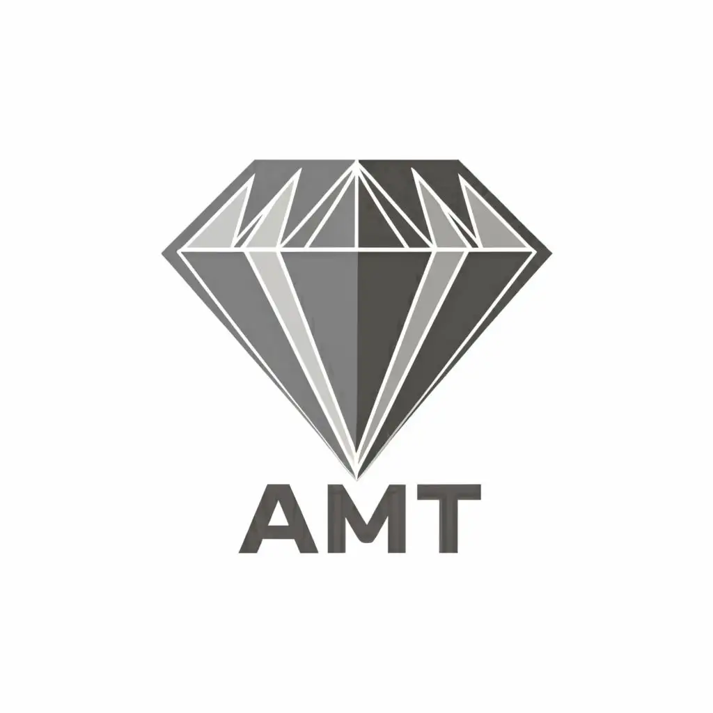 logo, diamond grayscale simple modern

, with the text "AMT", typography, be used in Internet industry