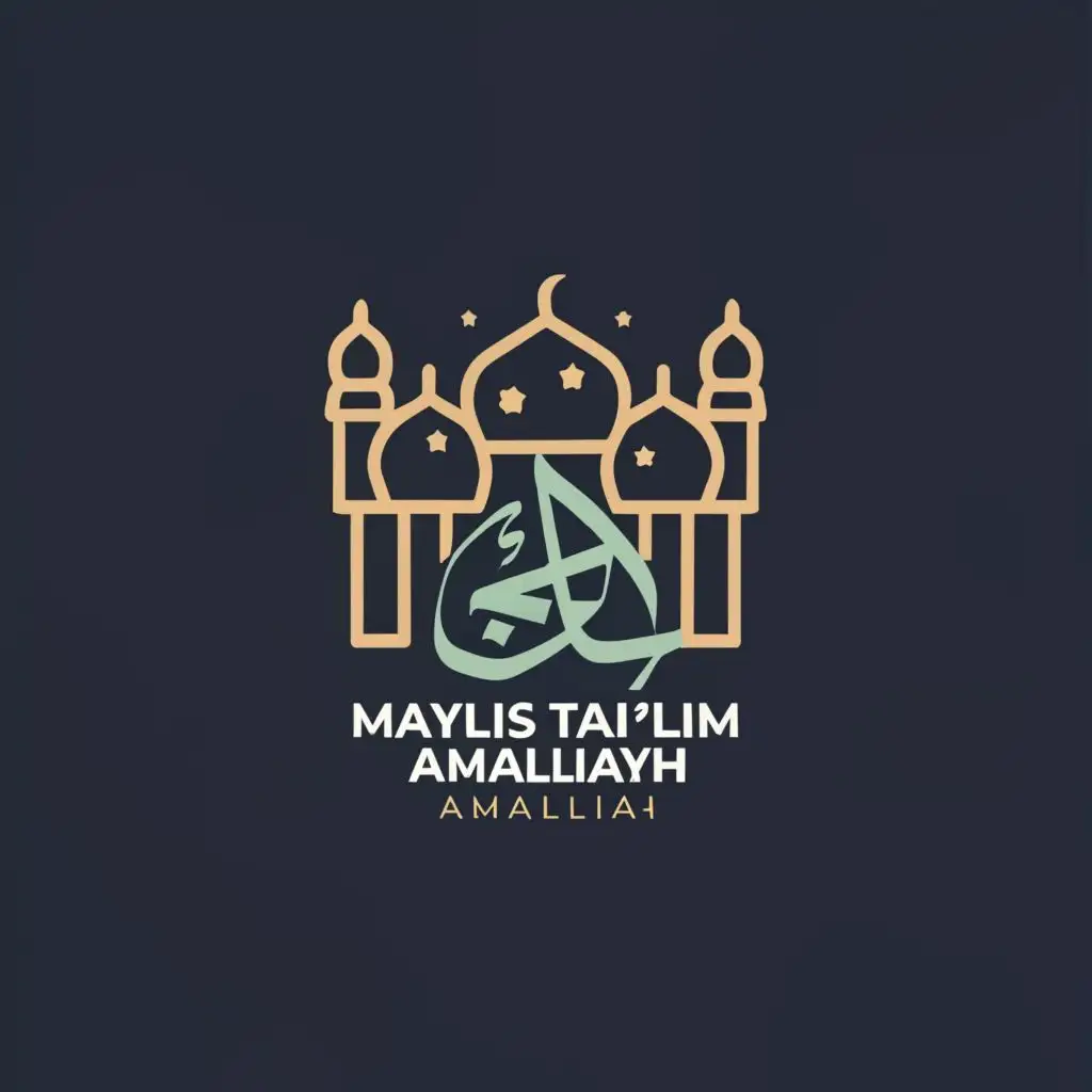 logo, Mothers, Knowledge, Faith, mosque domes, hijab-wearing women, simple, with the text "majelis ta'lim amaliyah", typography, be used in Religious industry