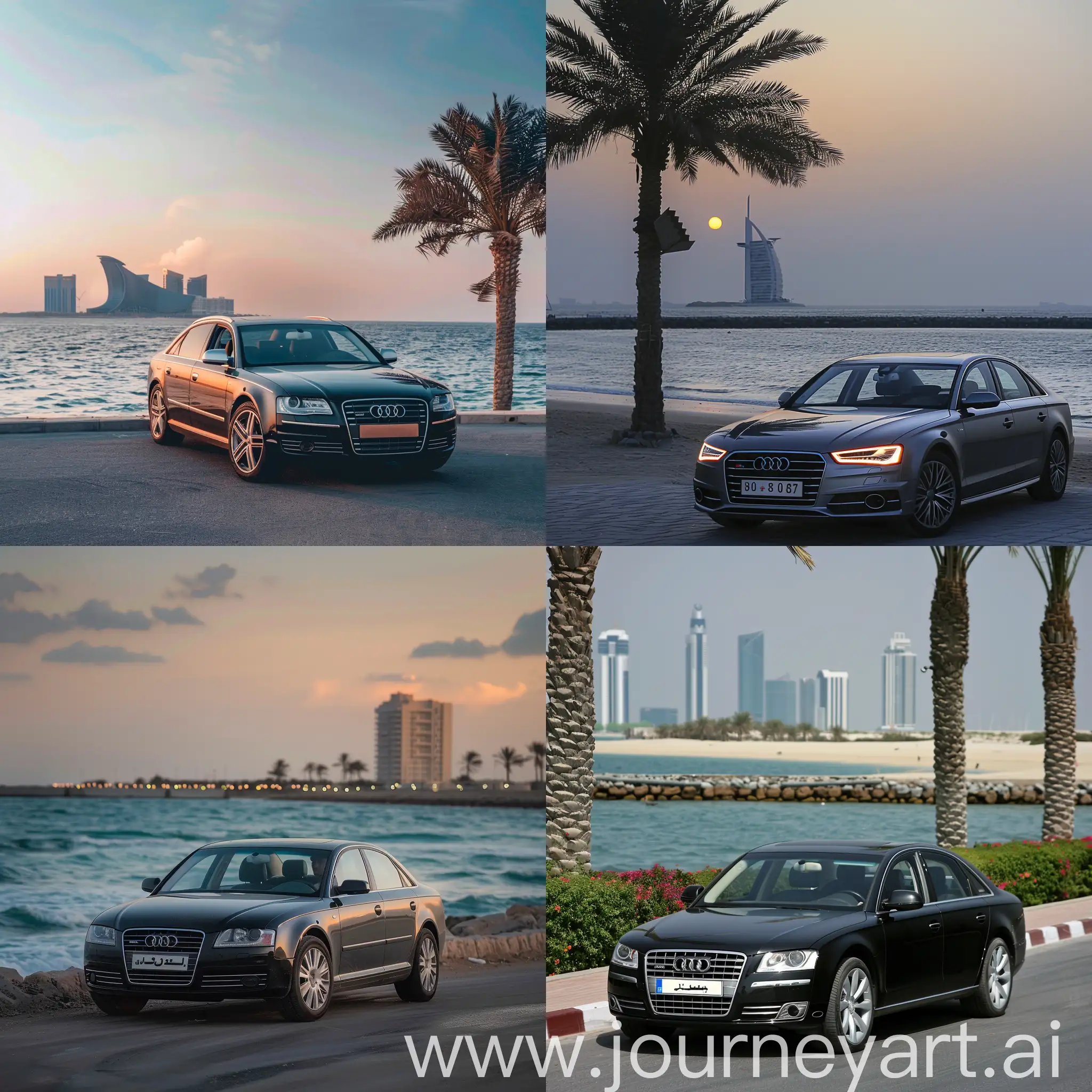 Luxurious-Middle-Eastern-Seaside-Drive-AudiInspired-FourDoor-Household-Car