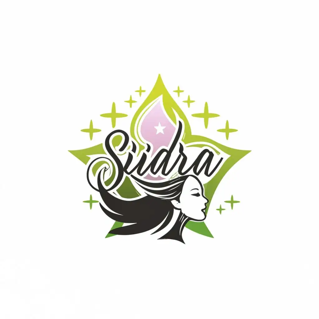 logo, Like a star, with the text "Sidra Salon", typography, be used in Beauty Spa industry