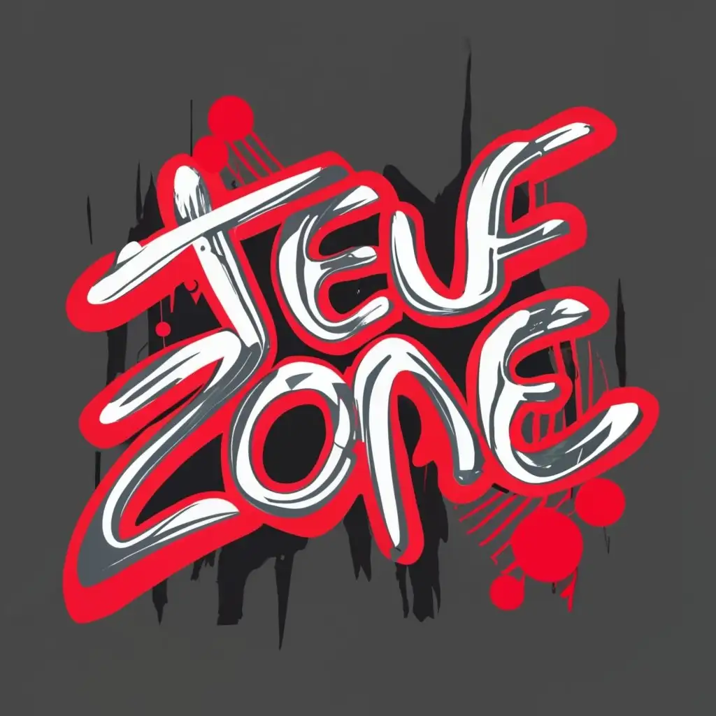 logo, sprite / Frenchcore / gaming, with the text "TEUFZONE", typography, be used in Entertainment industry