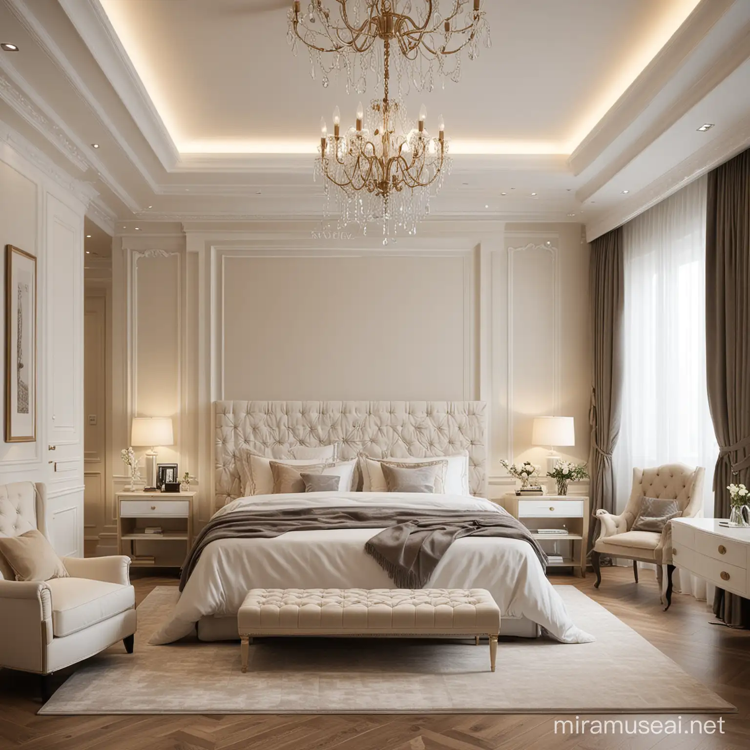 Elegant Modern Classical Master Bedroom Design for Young Couples