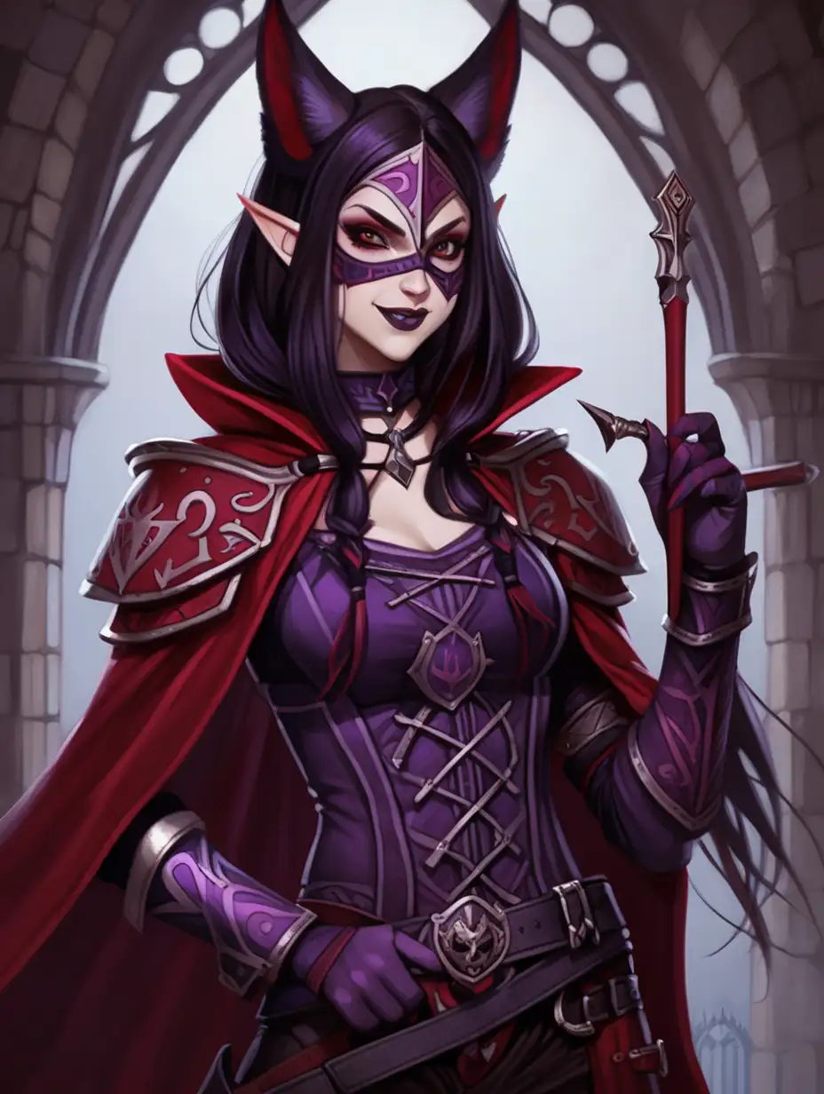 Gothic Style Huntress in Crimson Delight DnD Inspired AI Art