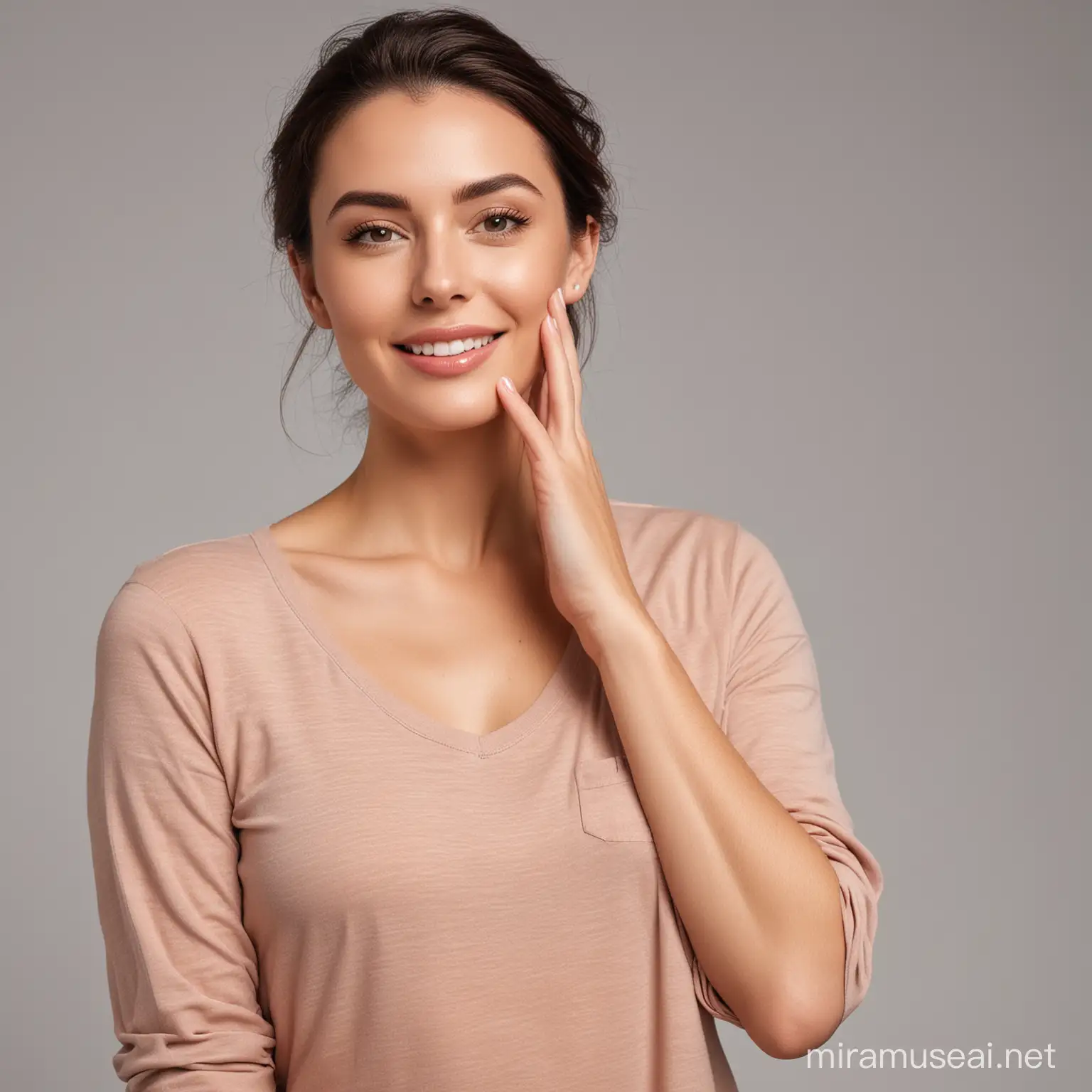Your body is your most prized possession cropped studio shot of a beautiful mid adult woman skin care showing her face and half body her hands are in her pocket