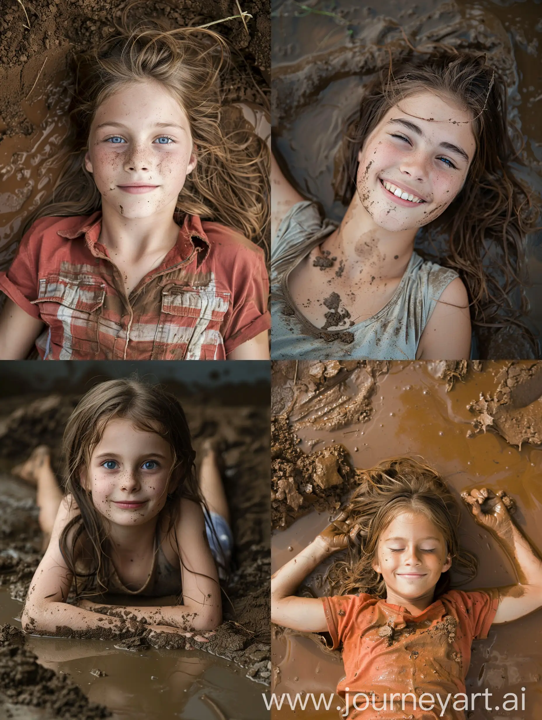 Adorable-Girl-Enjoying-Playtime-in-Mud-Puddle