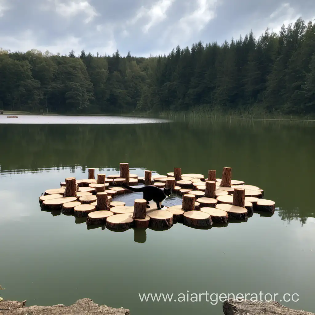 Tranquil-Lakeside-Council-Spot-with-Cats-and-Stone