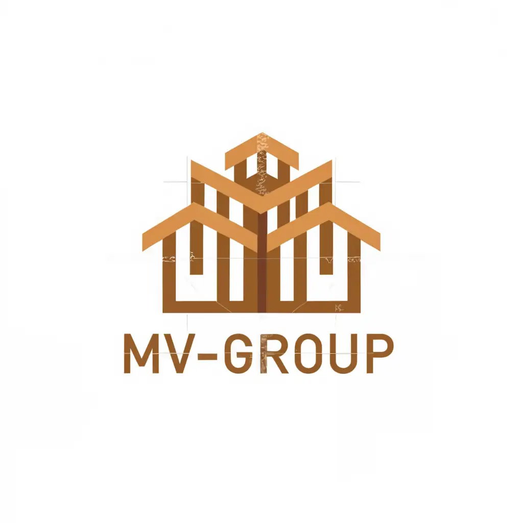 a logo design,with the text "MV-Group", main symbol:wood,Moderate,be used in Construction industry,clear background