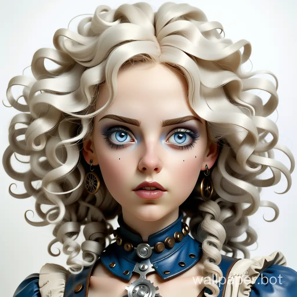Steampunk-Baroque-Style-Portrait-of-a-Young-Woman-in-Blue-Dress