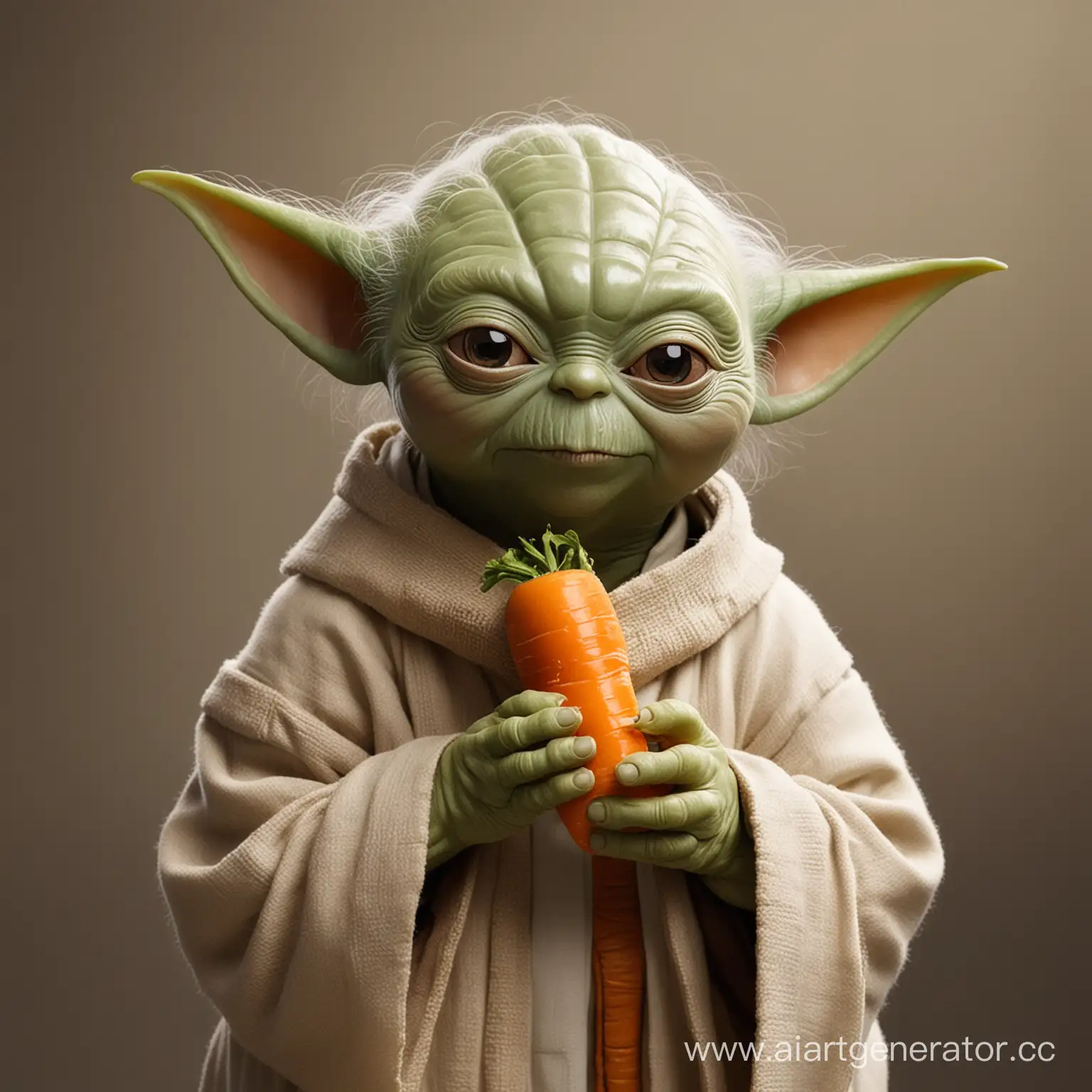 Yoda holding carrot
