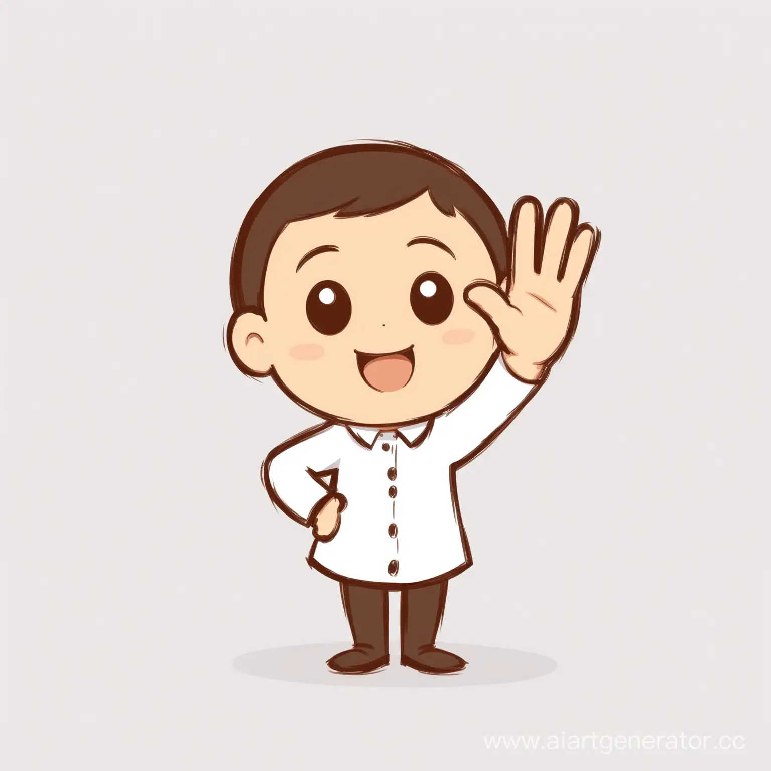 Friendly-Cartoon-Character-Waving-Greeting-on-White-Background