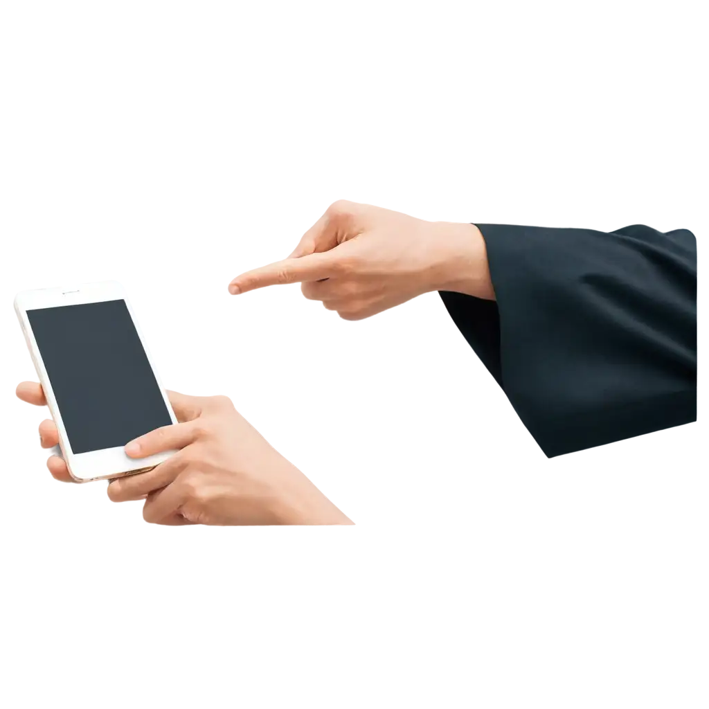 Man holding empty screen mobile frame mockup png