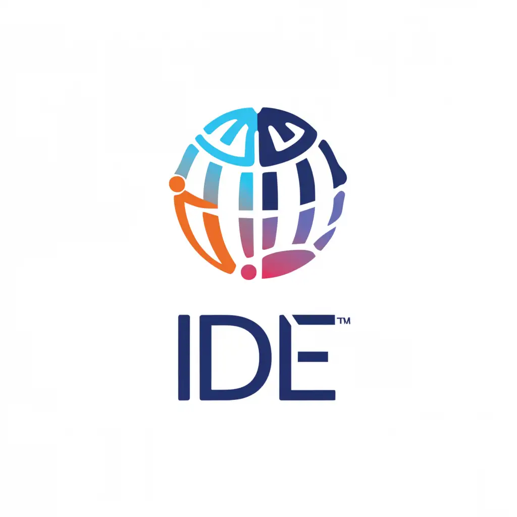 a logo design,with the text "IDE", main symbol:englobe informatics, development, and entrepreneurship,Moderado,be used in Education industry,clear background