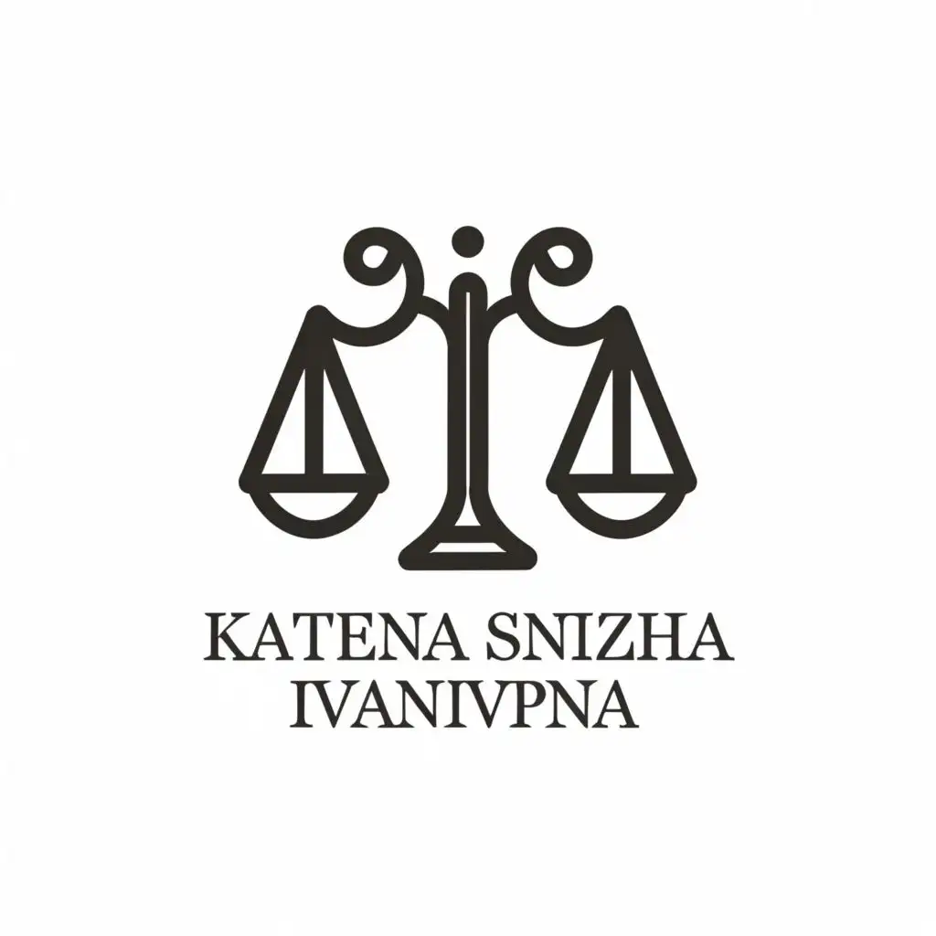 a logo design,with the text "Kateryna Snizhana Ivanivna", main symbol:Libra,Moderate,be used in Legal industry,clear background