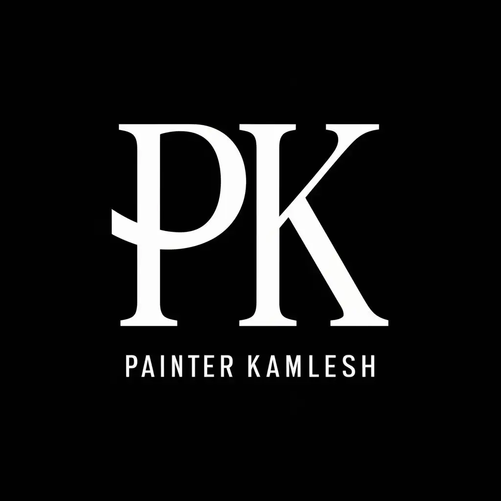 logo, PK, with the text "Painter Kamlesh", typography