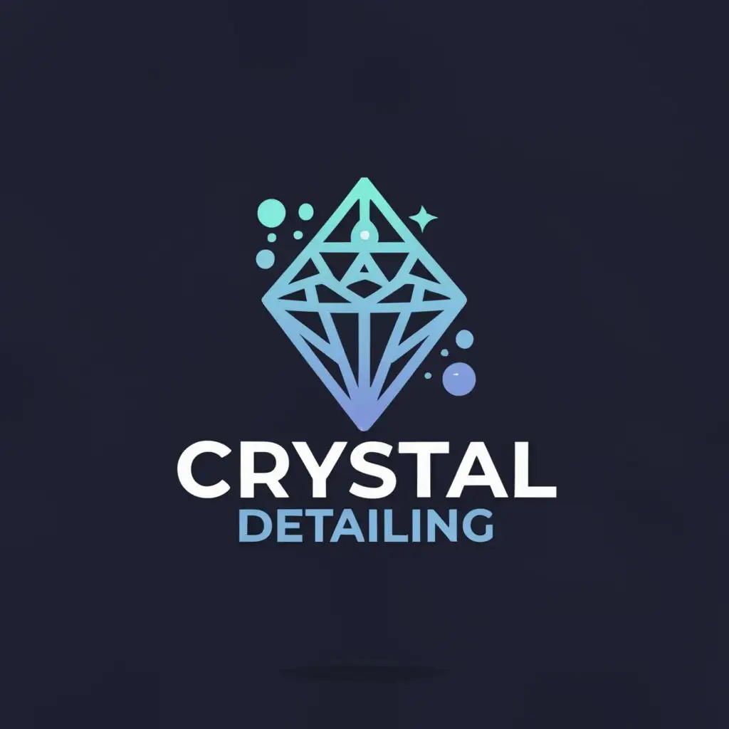 a logo design,with the text "Crystal Detaaailing", main symbol:Diamond/Bubble/wash/Clean,Minimalistic,be used in Automotive industry,clear background