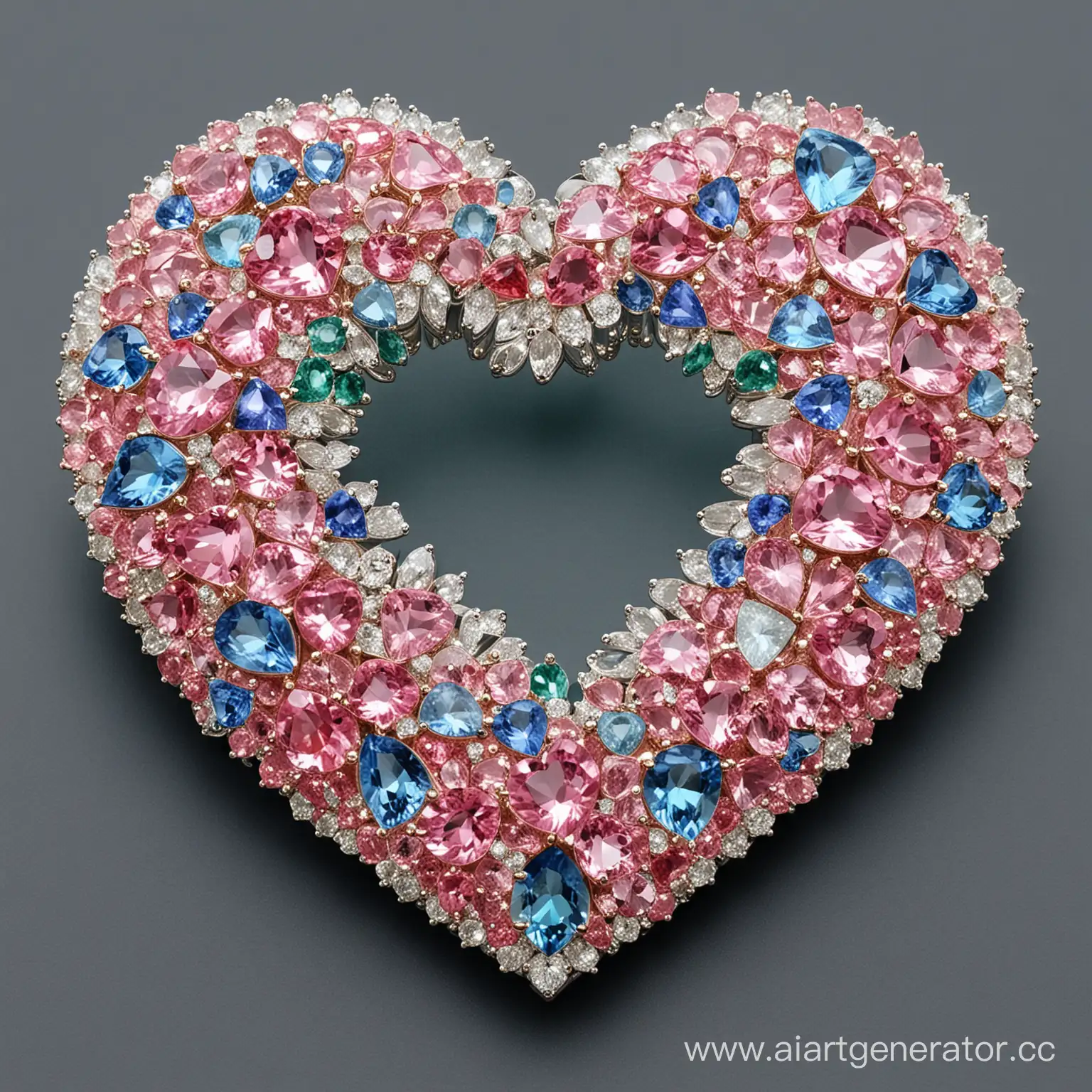 Exquisite-HeartShaped-Pendant-with-Precious-Stones-and-Natural-Accents