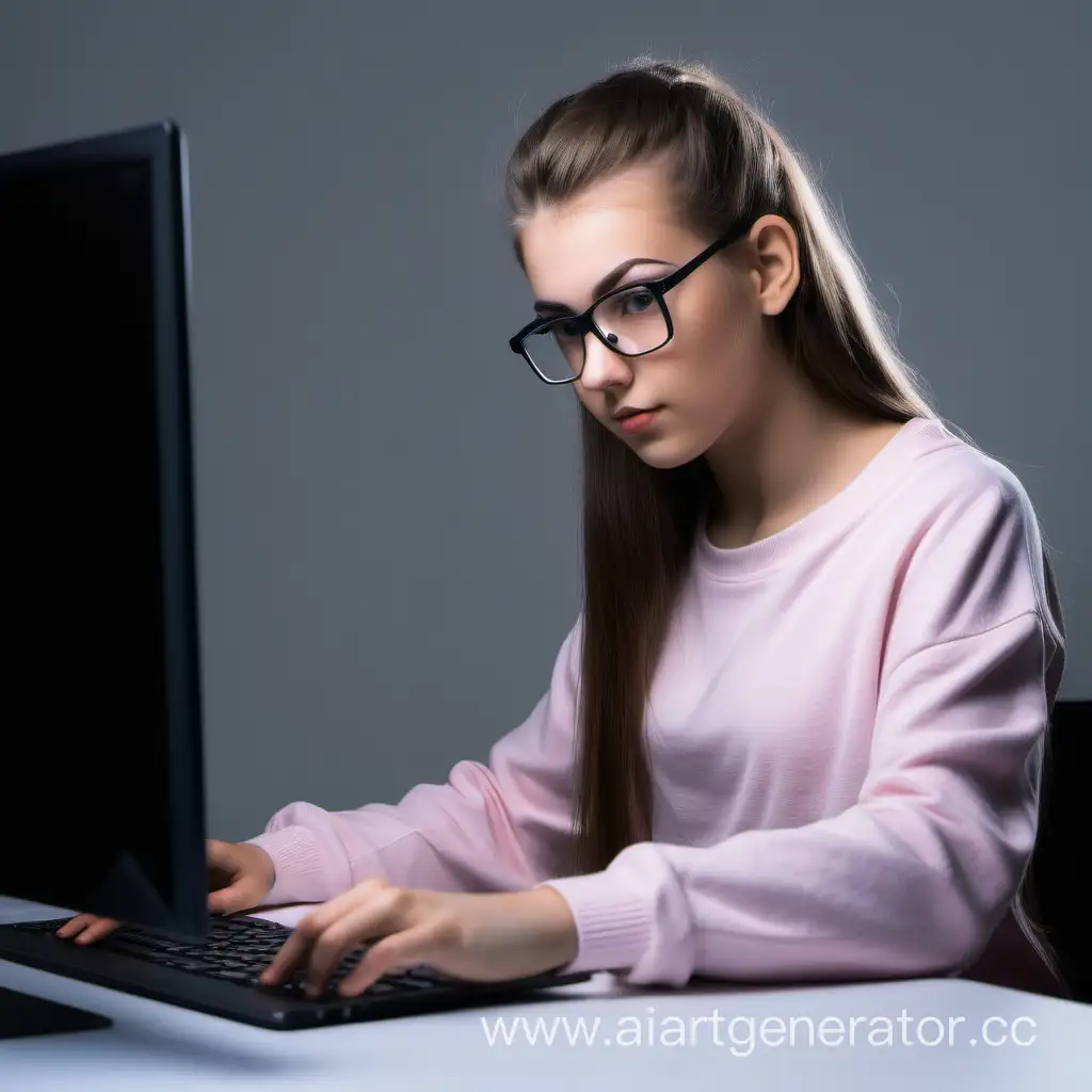 девушка-программист делает сайт