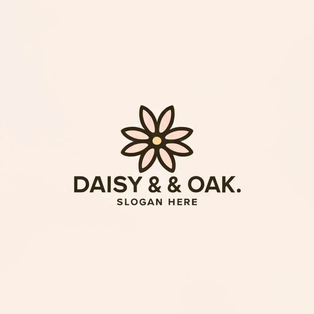 LOGO-Design-for-Daisy-Oak-Minimalistic-Daisy-Flower-Emblem-for-Retail-Industry-with-Clear-Background