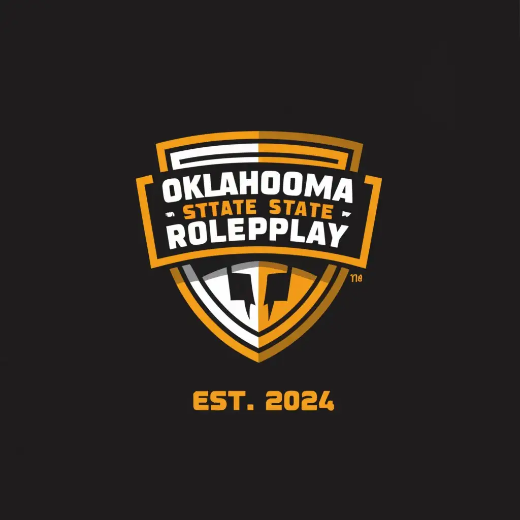 a logo design,with the text "Oklahoma State Roleplay, EST 2024, color", main symbol:Shield,Moderate,clear background
