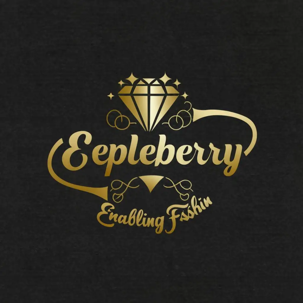 LOGO-Design-For-EEPLEBERRY-Luxurious-Diamond-with-Golden-Text-and-Fashionable-Slogan-Typography