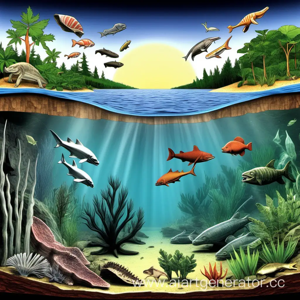 Devonian-Period-Landscape-with-Prehistoric-Flora-and-Fauna