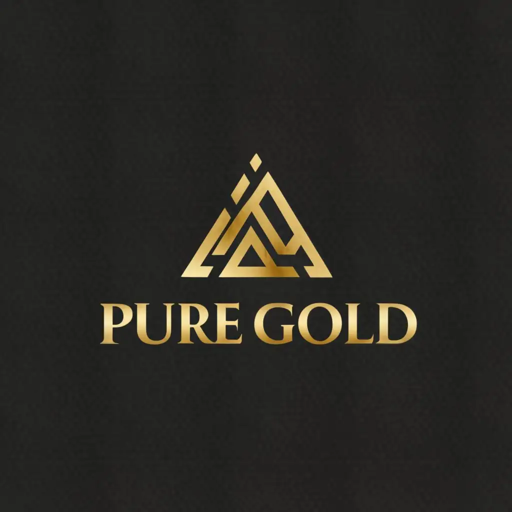 a logo design,with the text "Pure Gold", main symbol:mountain,Moderate,clear background