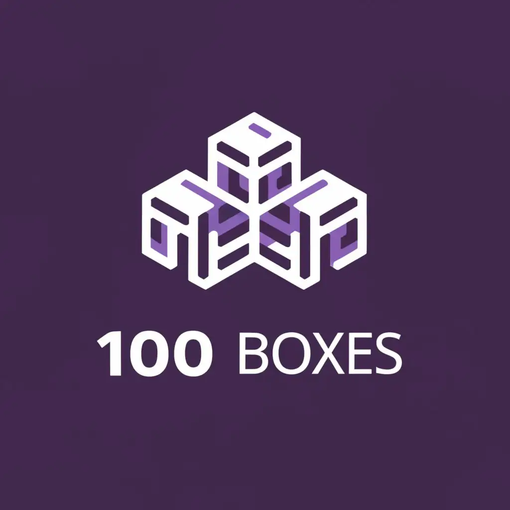 LOGO Design For 100 Boxes Purple Box Grid on Clear Background | AI LOGO ...