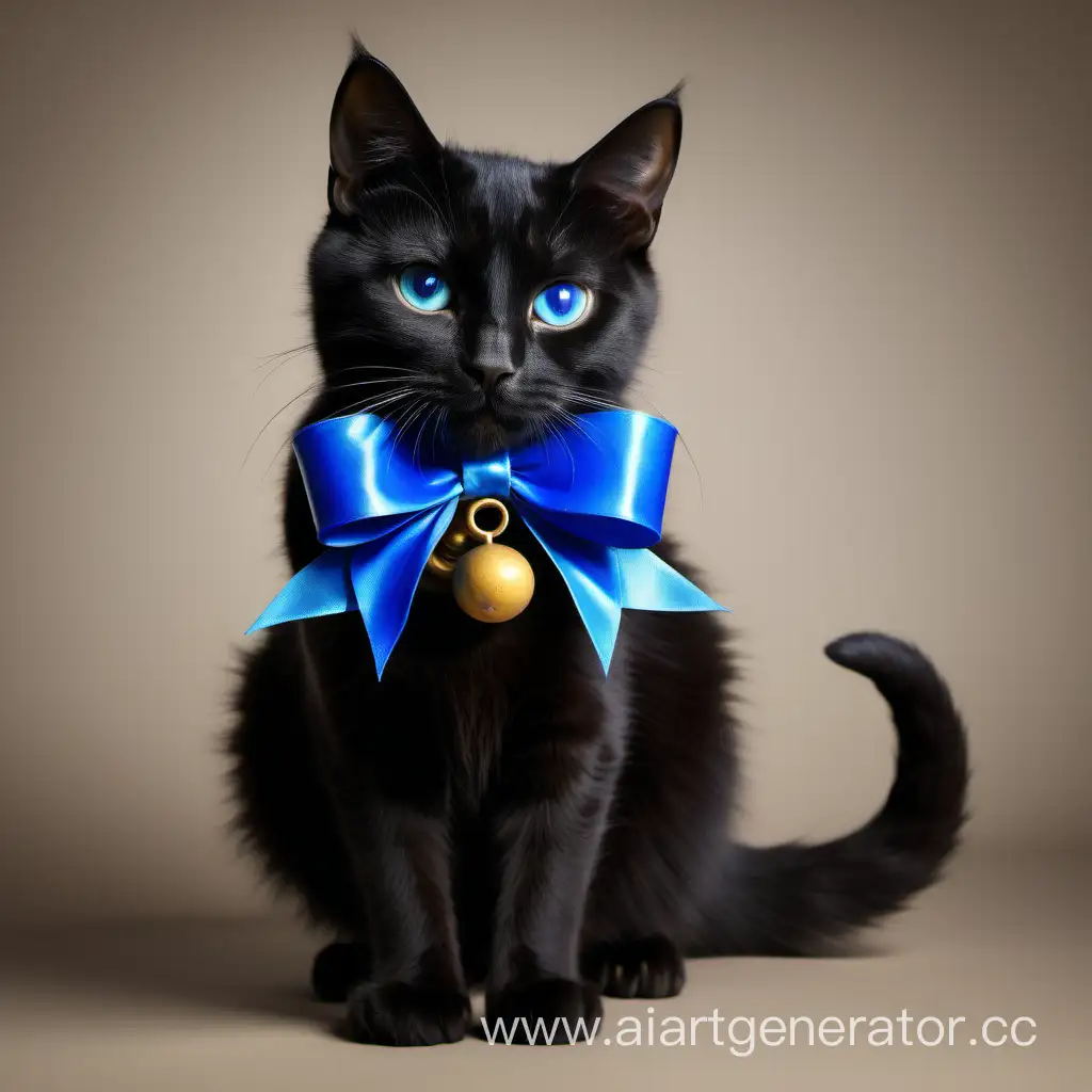 Adorable-Black-Kitty-with-Bright-Eyes-and-Blue-Accents