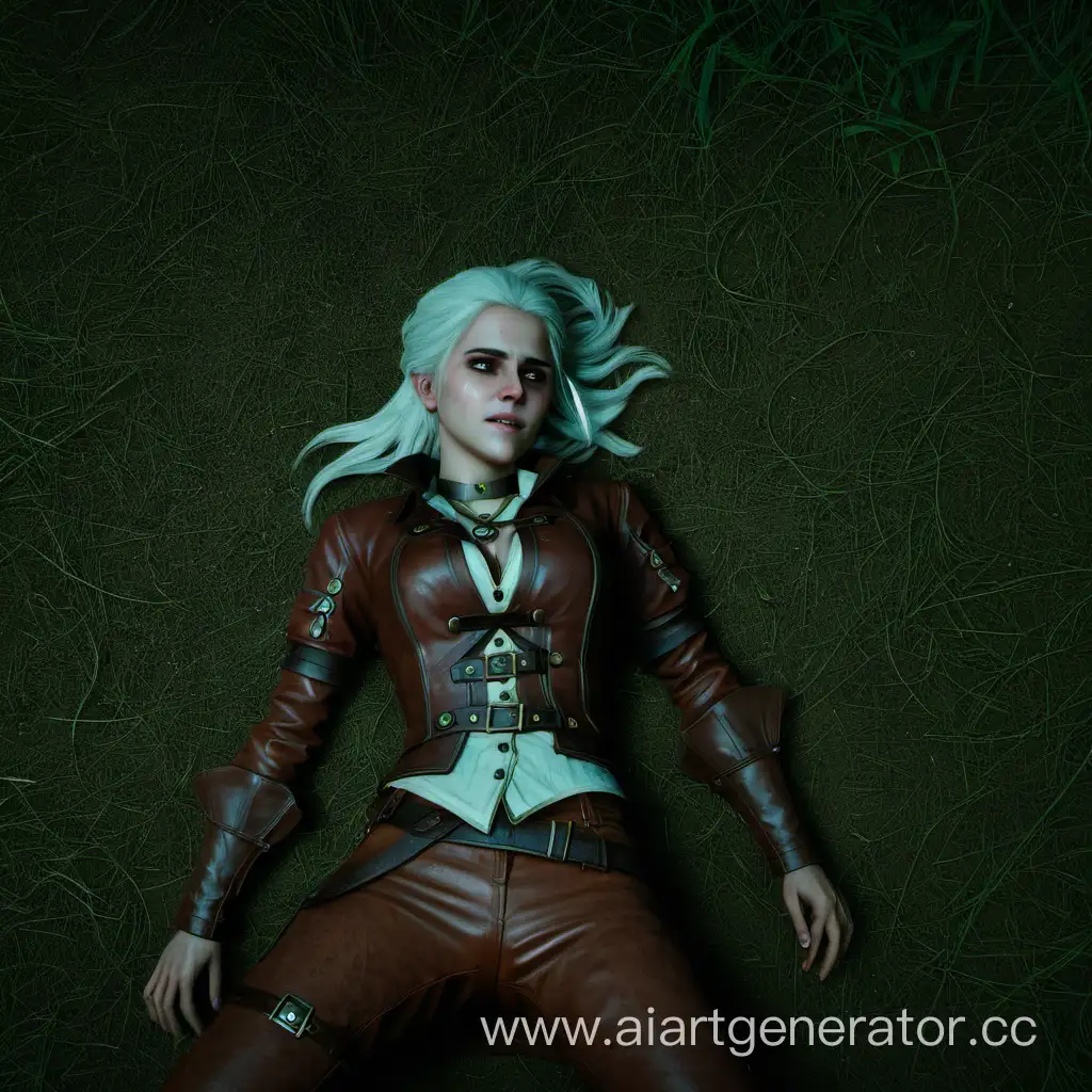 Ciri-Resting-on-the-Ground-in-Enchanted-Forest
