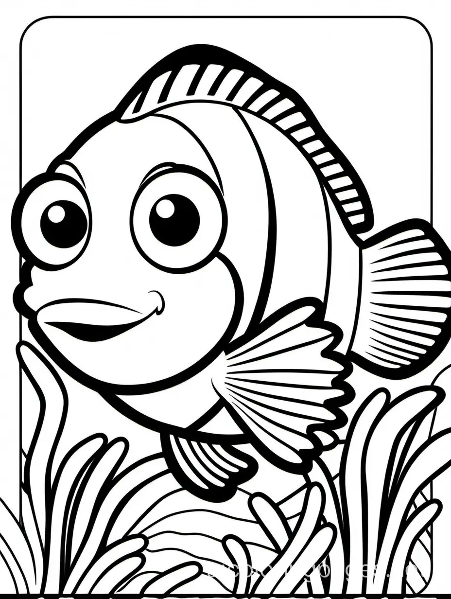 Clown-Fish-Coloring-Page-with-Simple-Line-Art