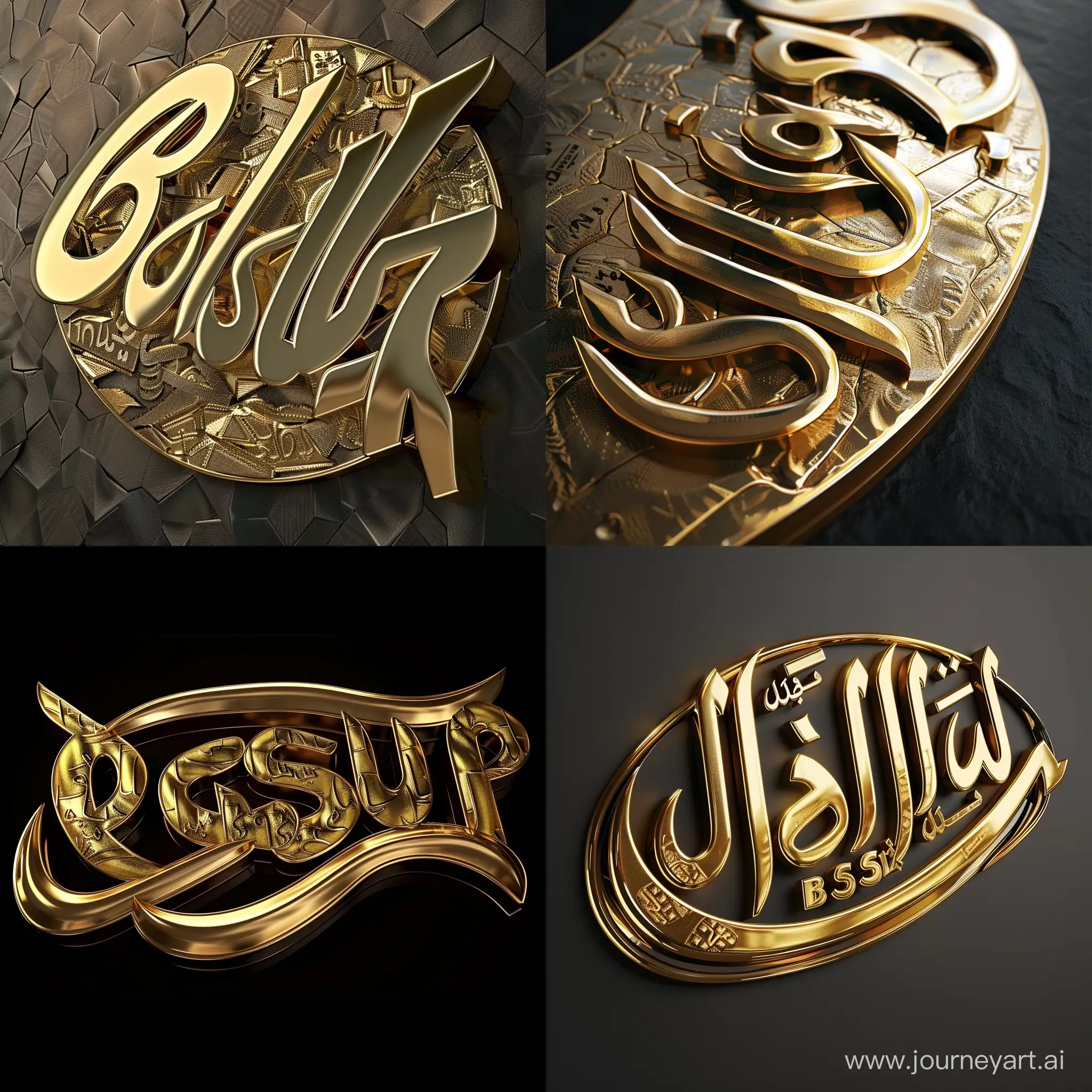 Luxurious-Bashir-Thuluth-Script-in-Gold-with-3D-Lighting