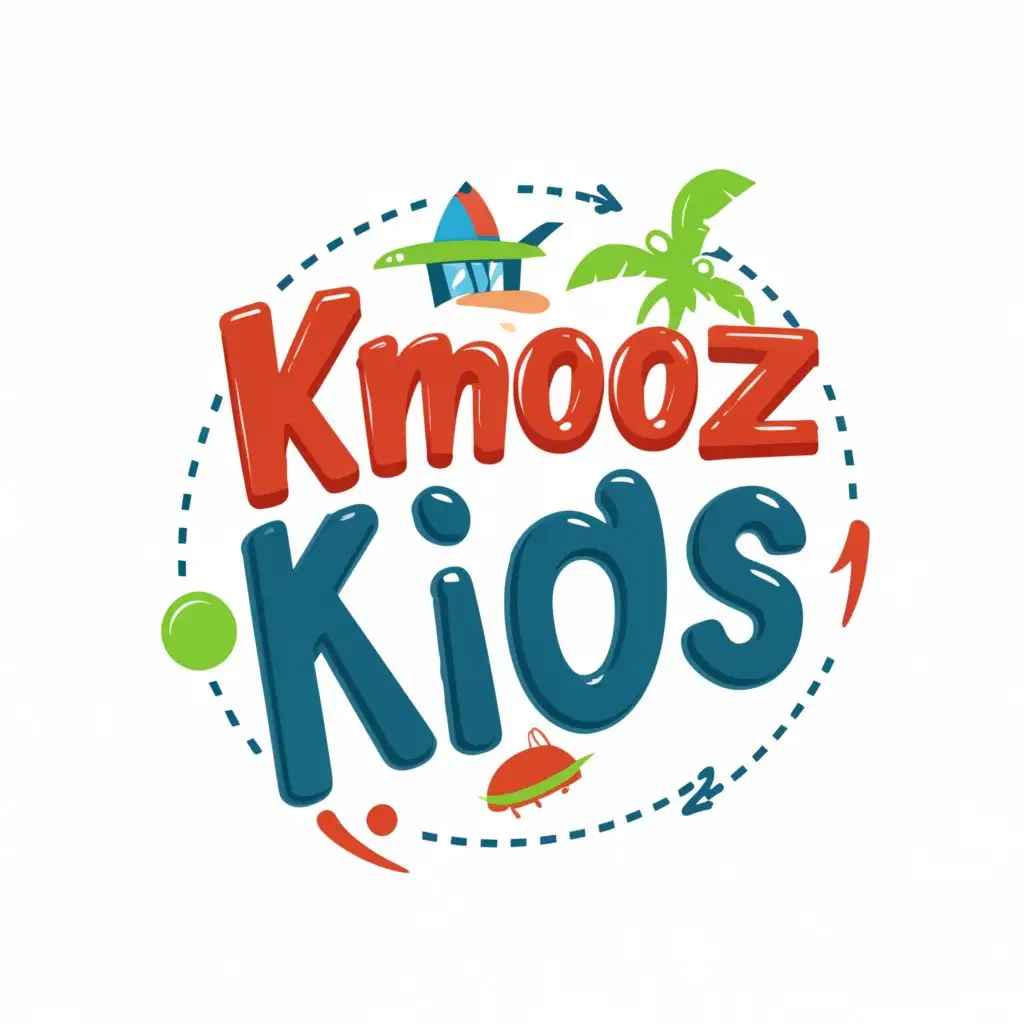 logo, 0799844460, with the text "kNOOZ KIDS", typography, be used in Travel industry