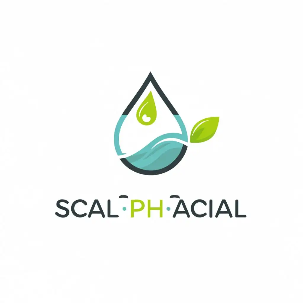 a logo design,with the text "Scal•pH•acial  - spell
It like this with an emphasis on he pH", main symbol:Chemical pH symbol, nature, treatments, headspa,complex,be used in Beauty Spa industry,clear background