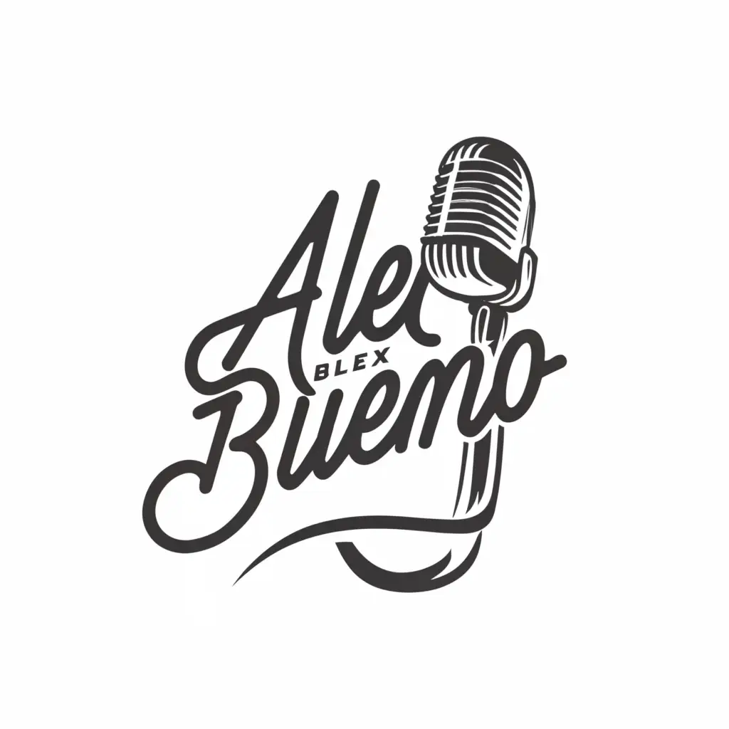 a logo design,with the text "Alex Bueno", main symbol:singer,complex,clear background