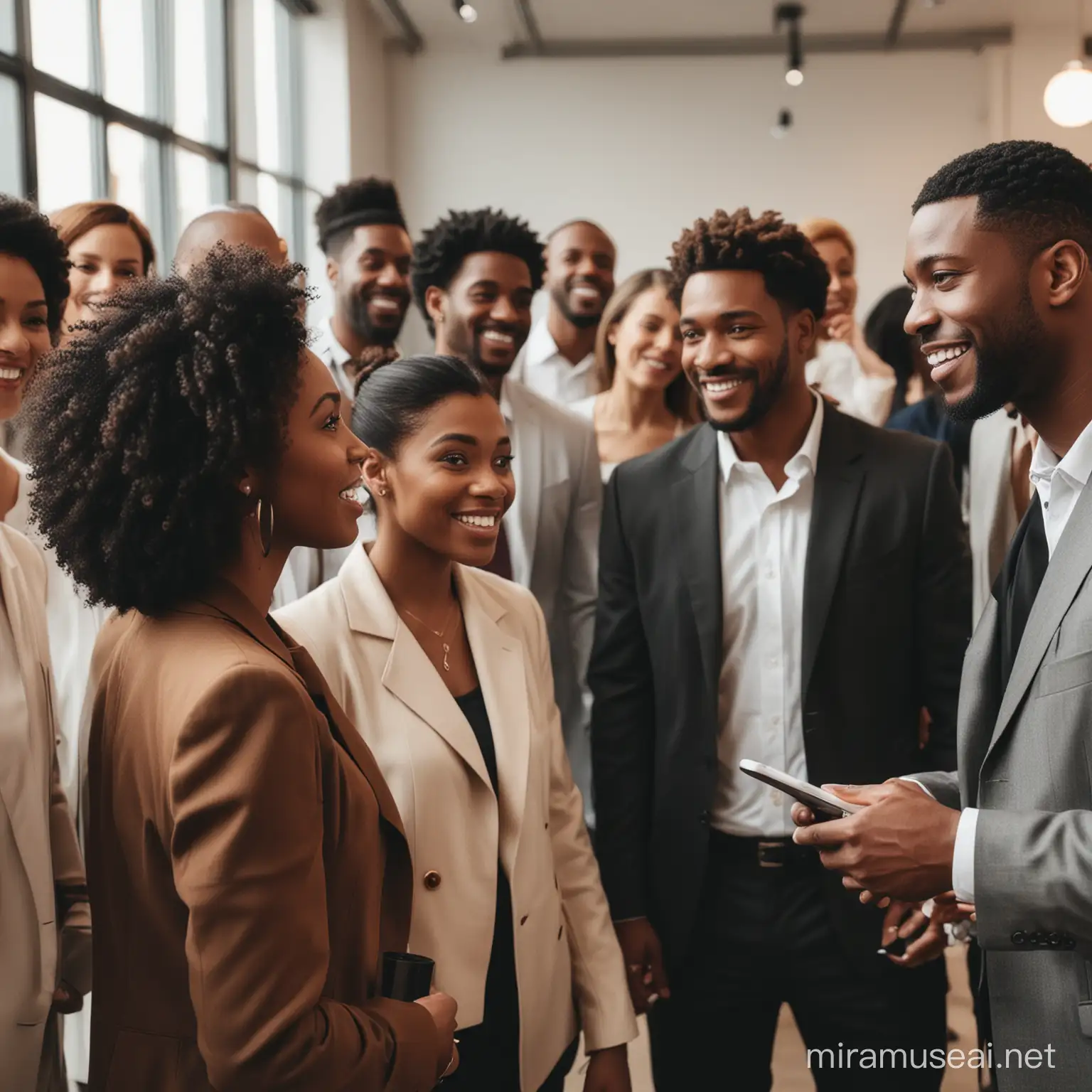 Vibrant Networking Event with Diverse Black Professionals