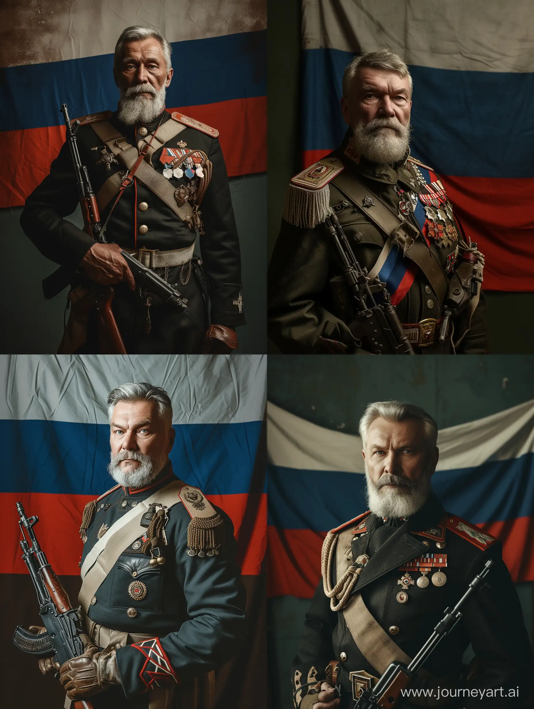 Military-Uniform-Portrait-with-Russian-Flag-Background