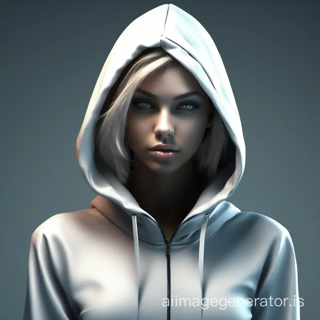 Futuristic-Warrior-Girl-in-Black-Suit-on-Gradient-Grey-Background