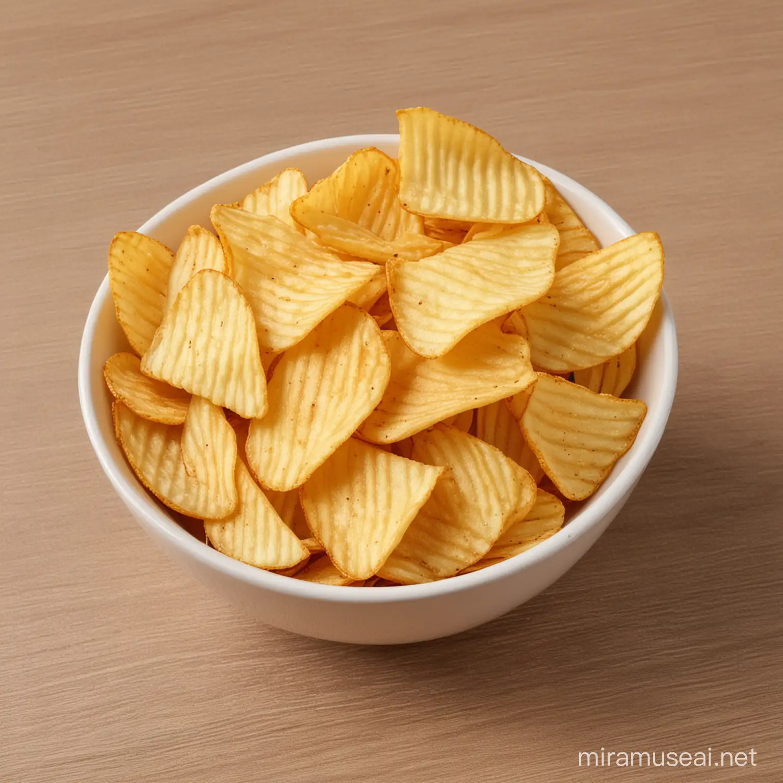 Bowl of Crispy Potato Chips Snack