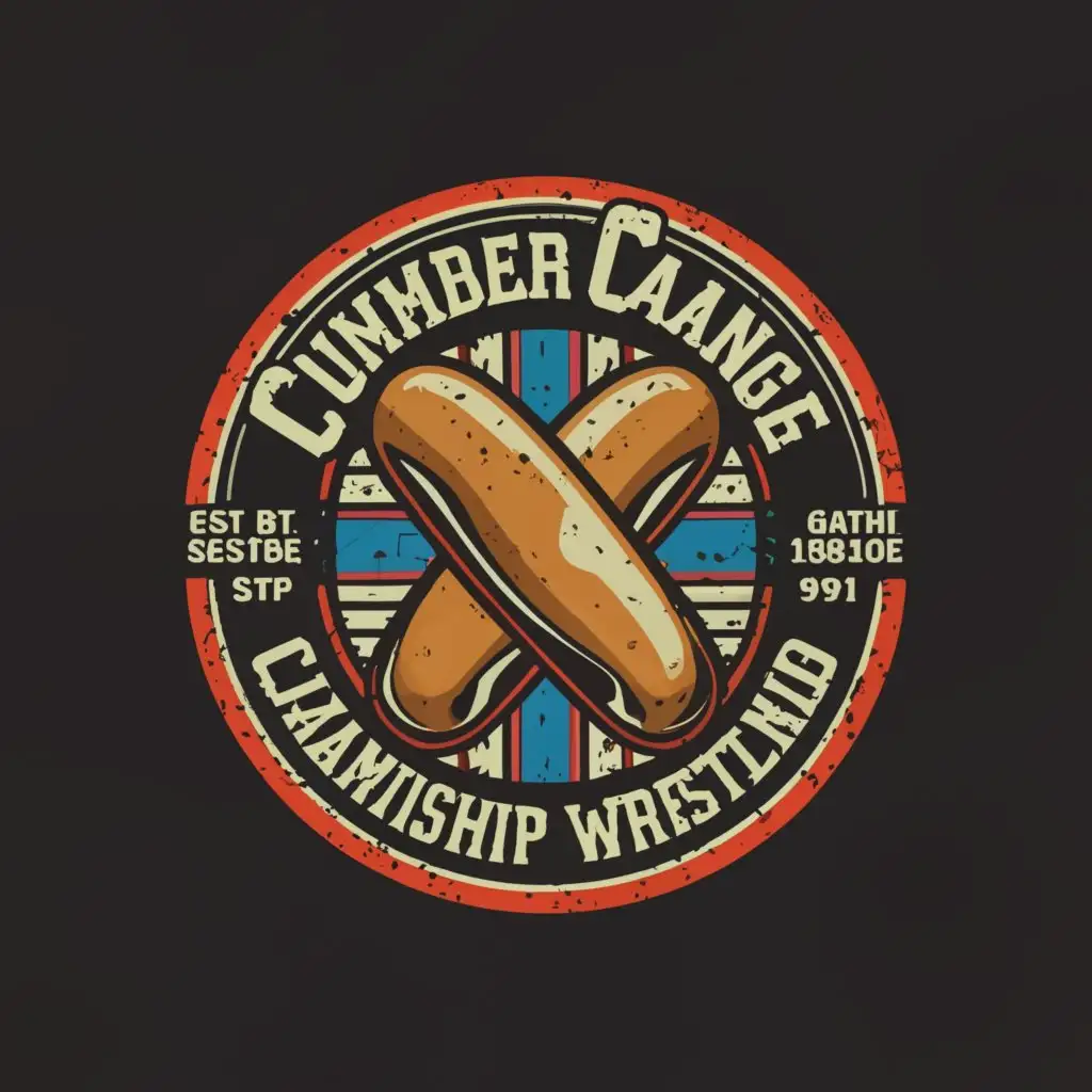 a logo design,with the text "Cumberland Carnage Championship Wrestling", main symbol:Sausage,Moderate,be used in Entertainment industry,clear background