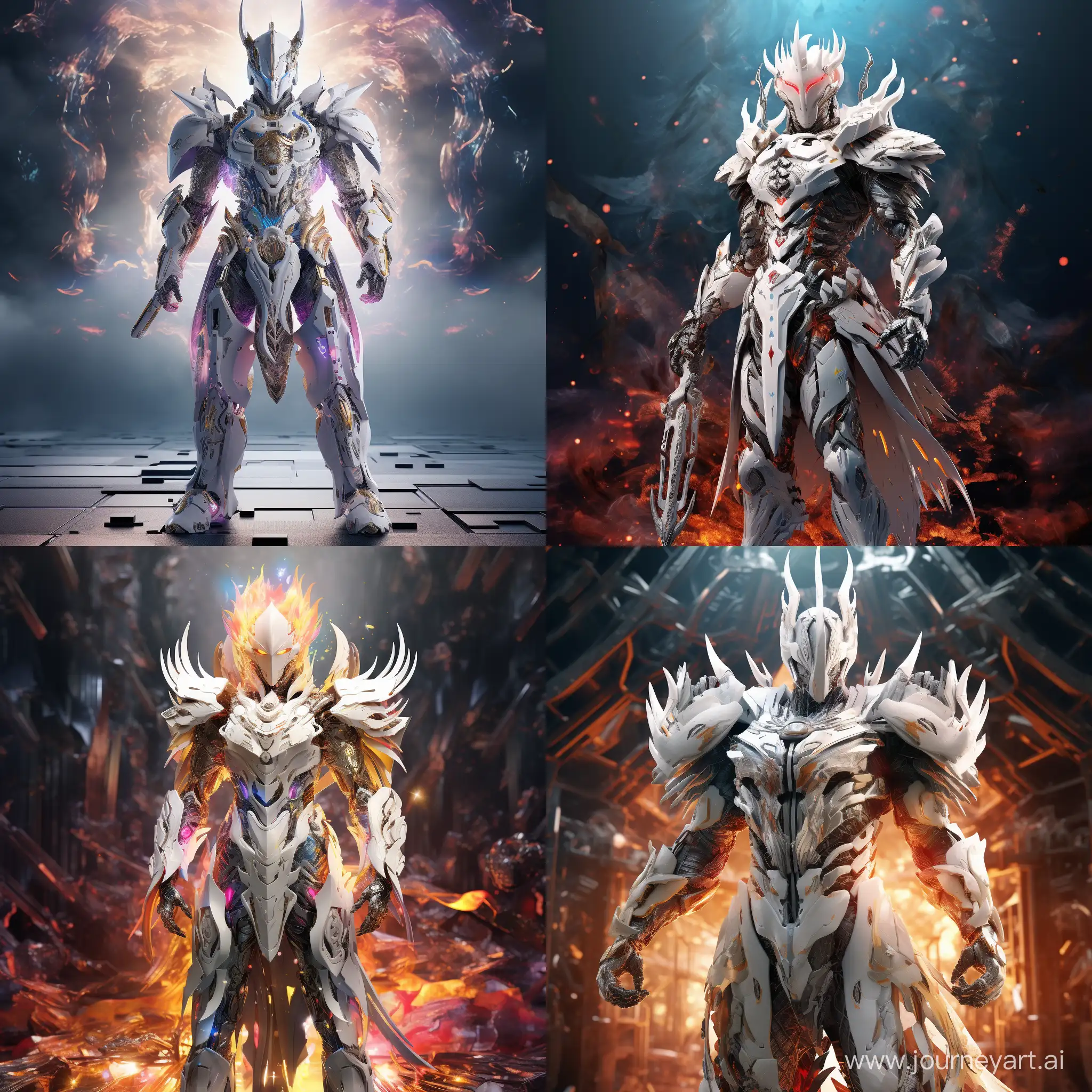 Colorful-Cyberpunk-White-Knight-in-Unconventional-Armor