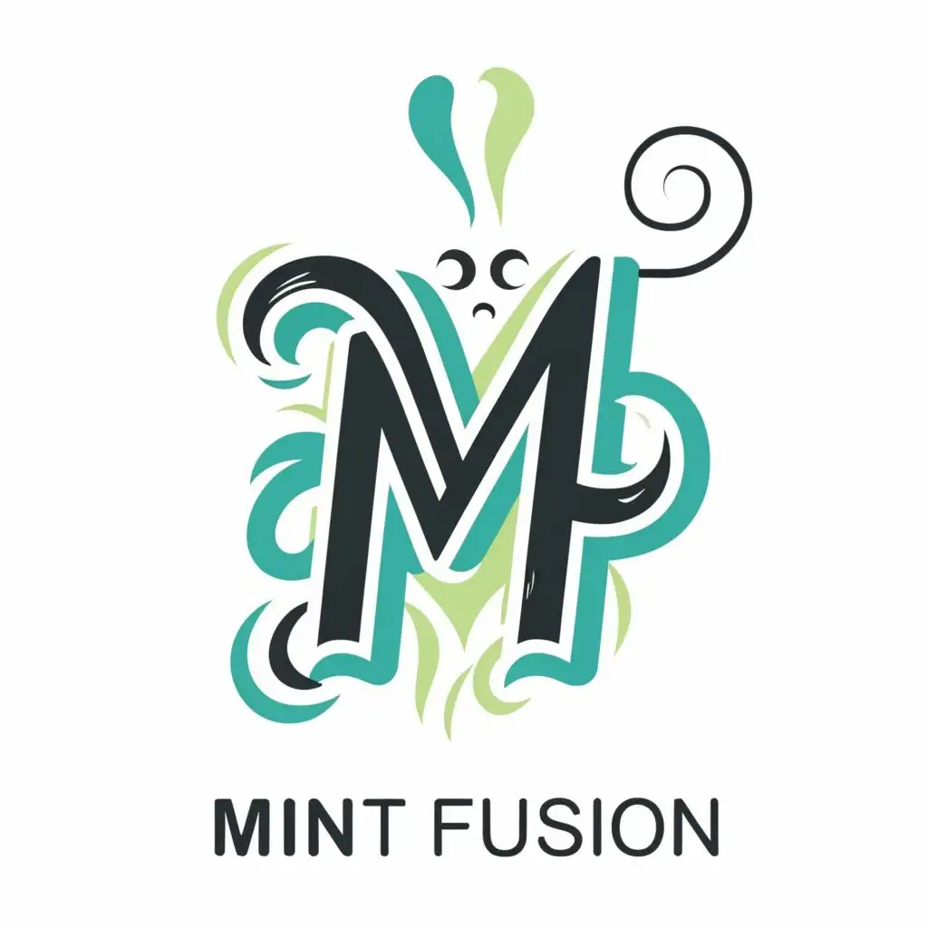 logo, M F, with the text "mint fusion", typography, be used in Retail industry