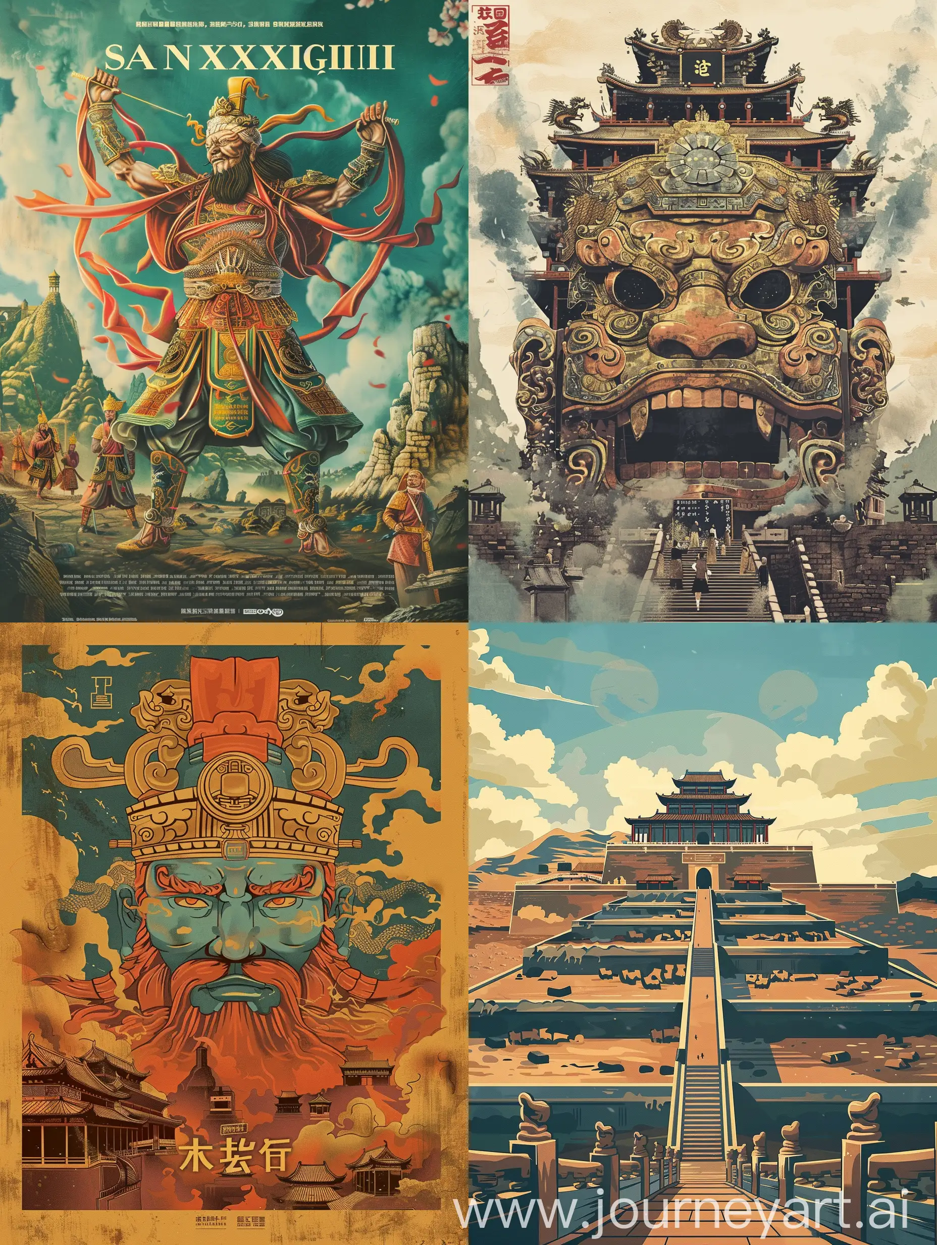 Sanxingdui-Poster-High-Definition-Illustration-with-Detailed-Trendy-Style