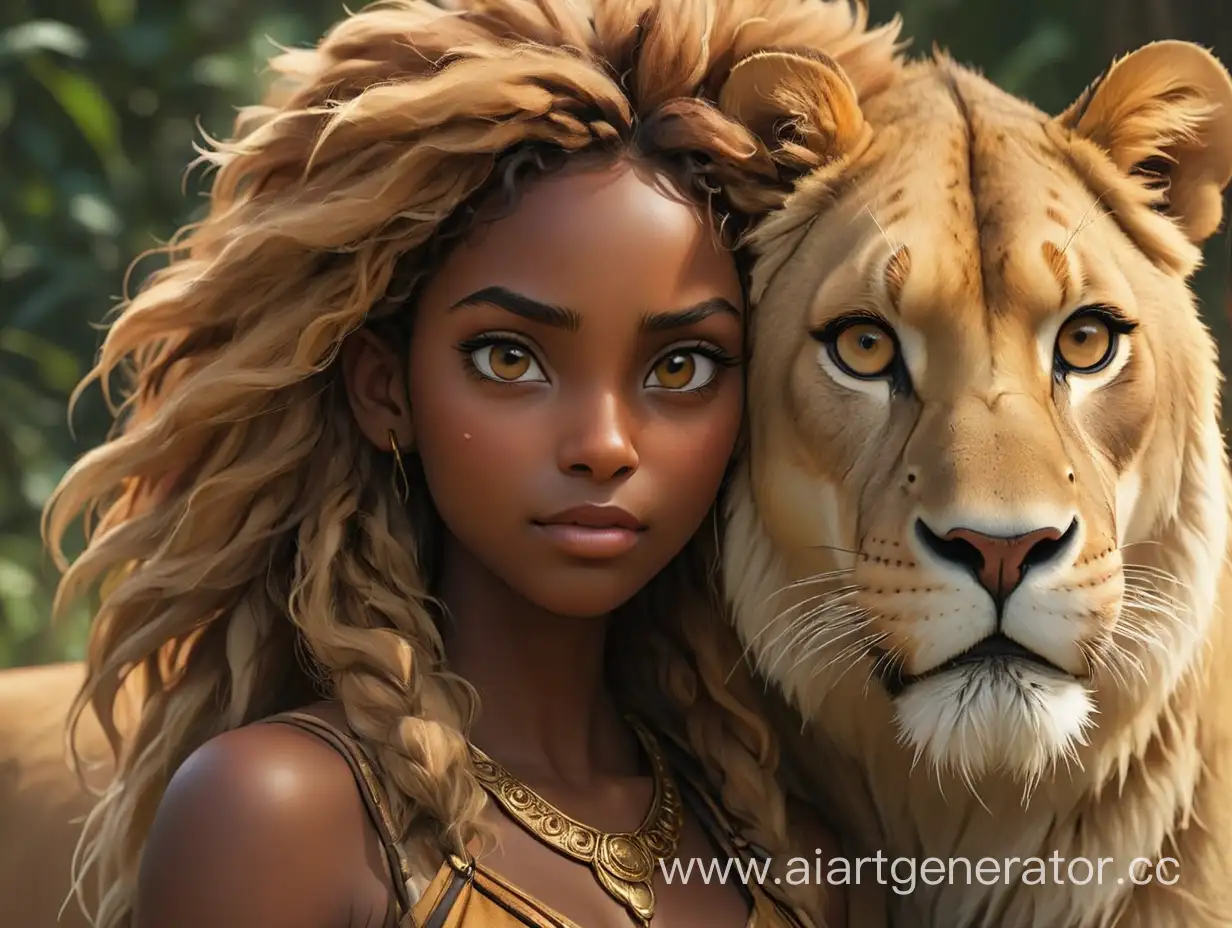 Fantasy-Portrait-of-a-DarkSkinned-Girl-with-a-Lioness-Face