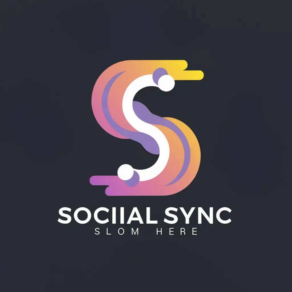 logo, S, with the text "Social Sync Services", typography, be used in Technology industry
