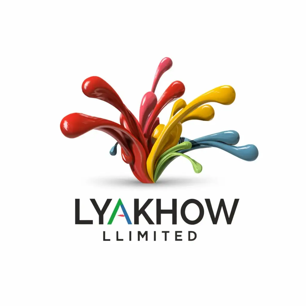 a logo design,with the text "LyakhovLimited ", main symbol:Colors, splashes of paint, blotch, brightly, many different colors, 3D, Runs,Умеренный,be used in Путешествия industry,clear background