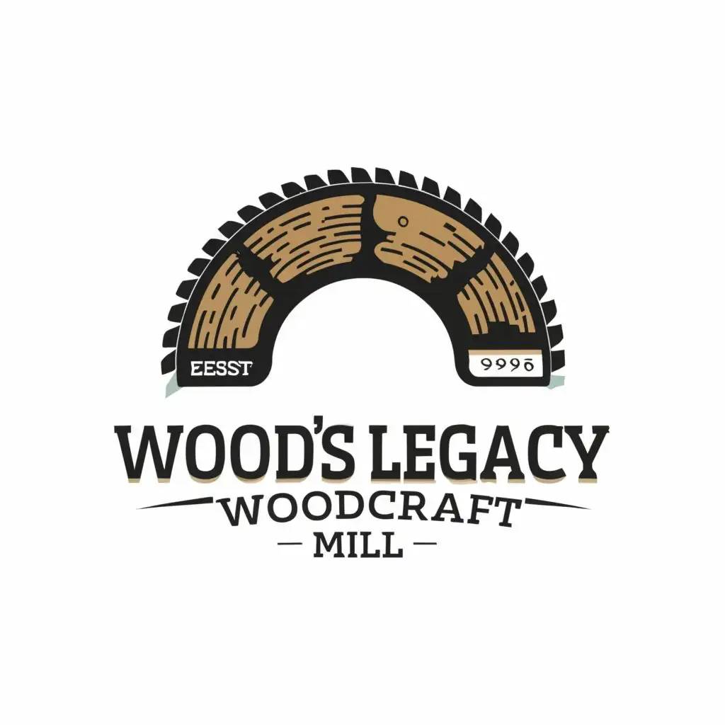 LOGO-Design-For-Woods-Legacy-Mill-Woodcraft-Innovative-Bandsaw-Blade-Theme-with-Text