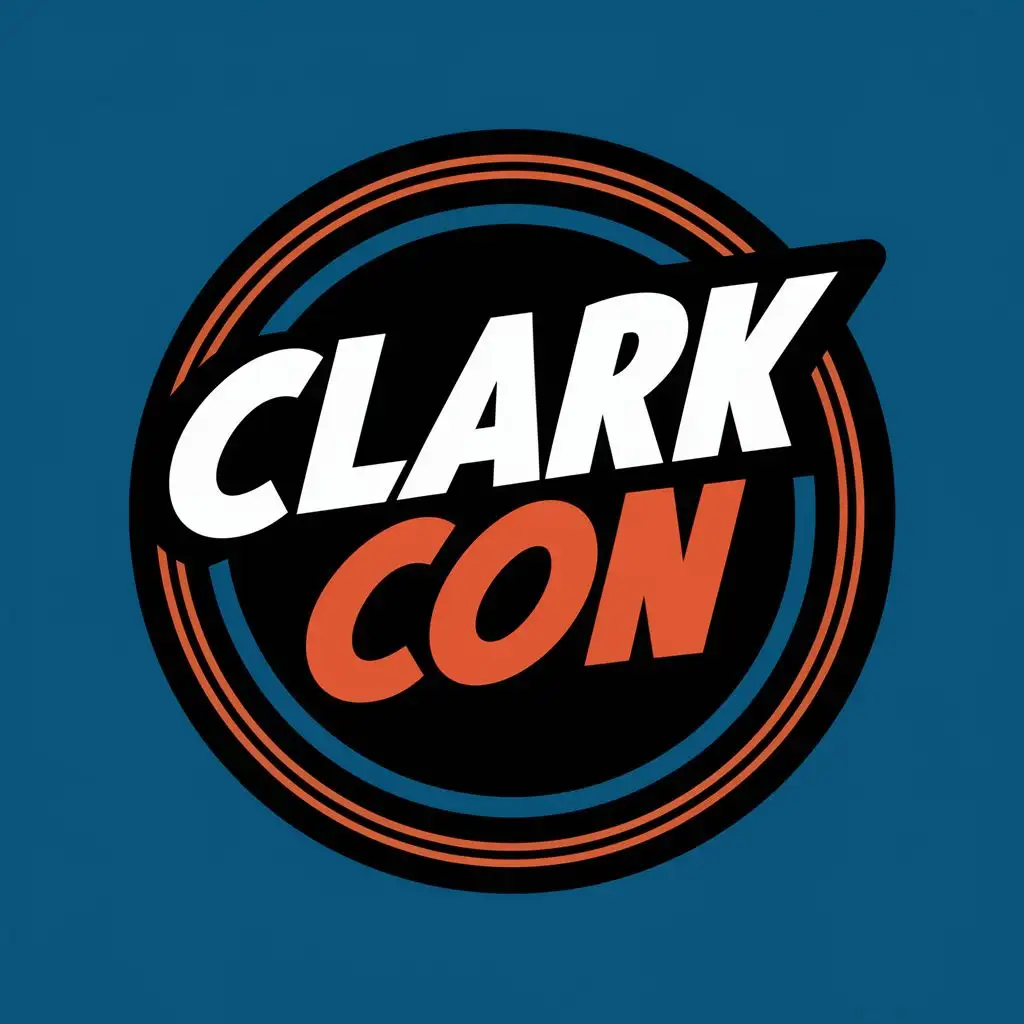 logo, comic book, CHPL, with the text "Clark Con", typography