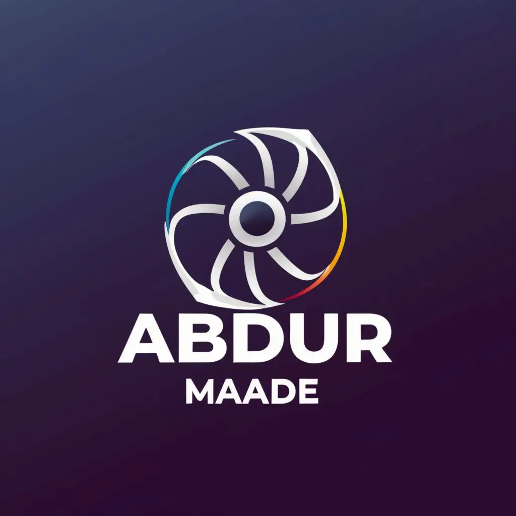 a logo design,with the text "ABDUR MADE", main symbol:pc fan,complex,be used in Technology industry,clear background