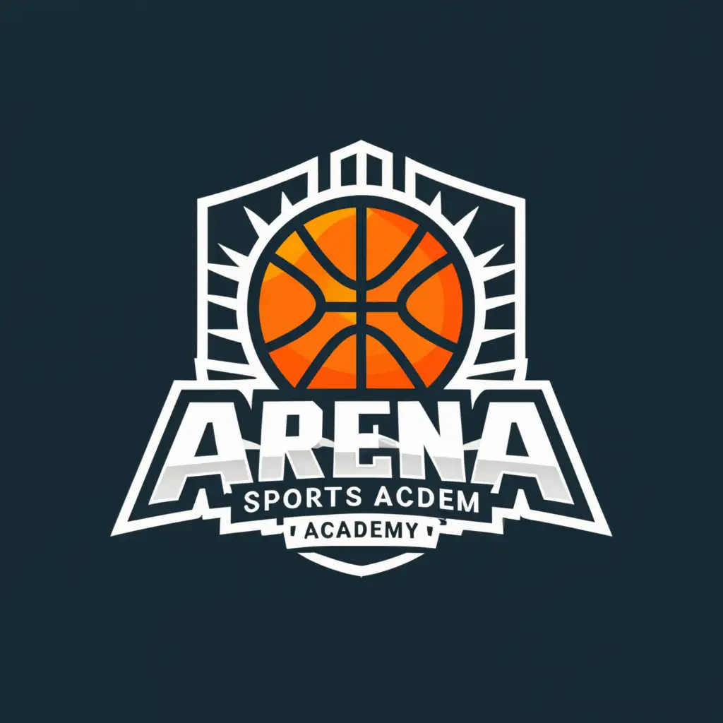 a logo design,with the text "Arena Sports Academy", main symbol:Basketball,Moderate,be used in Sports Fitness industry,clear background